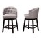 Baxton Studio Theron MidCentury  Grey Fabric and Espresso Brown Finished Wood 2Piece Swivel Counter Stool Set 225-2PC-12972-ZORO - alternate 9